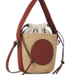 Chloe Small Horse Medal Basket In Natural Fibers